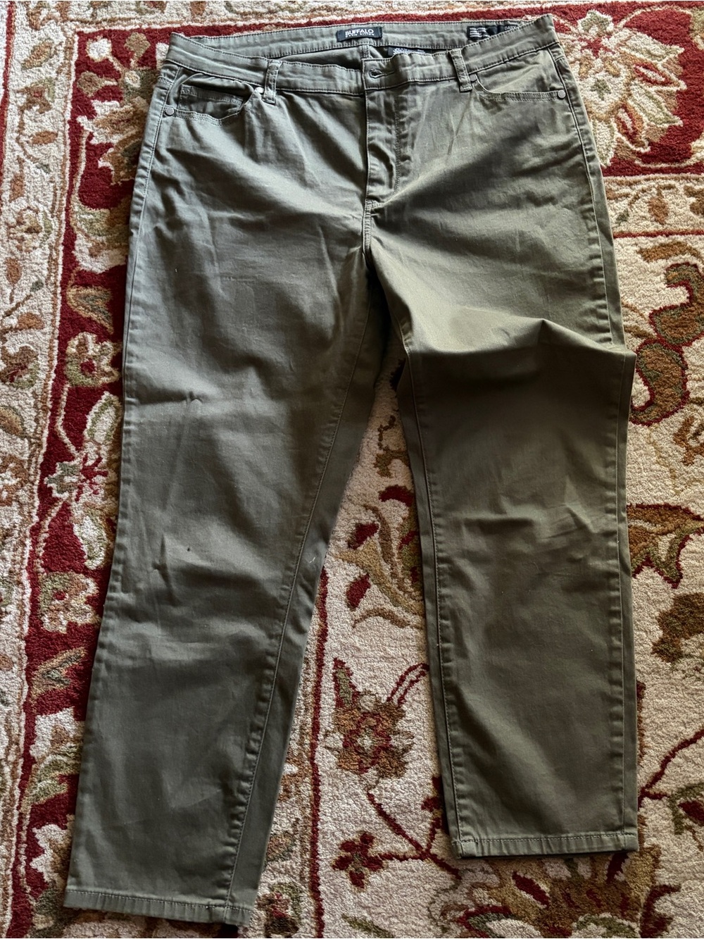 Buffalo David Bitton Daily Mid-Rise Stretch Skinny Ankle Grazer Jeans – Olive –